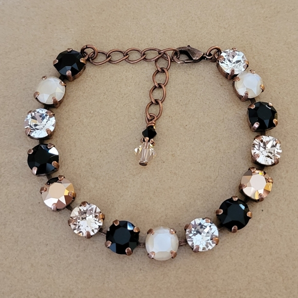 Austrian Crystal Bracelet in Antique Copper - Picture 7 of 9